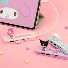 산리오 5in1 USB 멀티 허브 리더기, 쿠로미, 1개