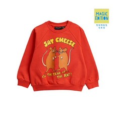 [현대백화점][미니로디니] 세이치즈레드맨투맨 2022011642 Say cheese sweatshirt 아동 선물 유아 조카 여