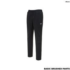 [국내배송] 미즈노 BASIC BRUSHED PANTS 블랙 신축성 기모소재 남성용 스포츠 하의