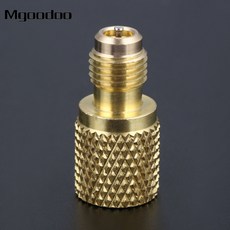 1Pc ACME AC R134a 황동 어댑터 피팅 W/밸브 코어 1/4 "남성 1/2" 여성 R134A 냉매 탱크 어댑터 Mayitr