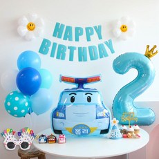 이벤트홀릭 로보카 폴리 풍선 생일파티세트, 숫자풍선 2 숫자풍선 2