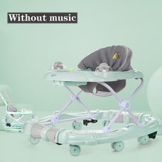 안전한 보행기 Multifuncion 바퀴가 달린 안티 롤오버 안전 베이비 워커 접이식 신생아 학습 워킹 카 O 레그 뮤지컬, [03] green A, 1개