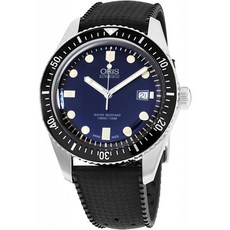 Oris Divers Sixty-Five 남성용 42mm 블루 페이스 블랙 러버 스트랩 오토매틱 스위스 시계 01733 7720 4055-07 4 21 18