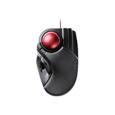 ELECOM HUGE 트랙볼마우스 유선 손가락 조작 8버튼 손목 받침대 장착 52mm 부드러운 레드 볼 윈도우11 macOS (M-HT1URBK), Wired Trackball Mouse, Wired Trackball Mouse