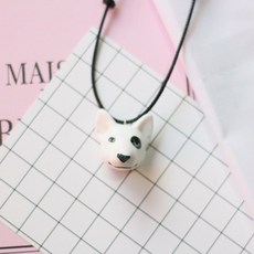 남자목걸이 고양이개 학생 커플 목걸이 한쌍 남녀 심플 문예 팬던트 개띠 귀여운 아이디어 수공예 세라믹 장식품