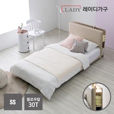 레이디가구 코쿤 LED수납 저상형침대 SS_필로우탑30T, 연베이지