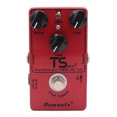 디스토션 멀티이펙터 기타 버전 Demonfx TS RED II 이펙트 TS9 및 TS808 오버드라이브 부스터 트루 바이패스, 1.TS RED II