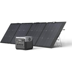 EF 에코플로 휴대용 발전소 리버 2 프로 768Wh LifePO4 배터리 70분 고속 충전 4X800W X 부스트 1600W AC 콘센트 야외 캠핑 RV 가정용 태양광 발전기, RIVER 2 Pro+220W, 1개