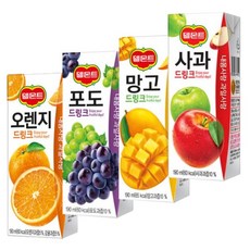 소솜상점 델몬트 드링크 190ml 혼합 32팩 (오렌지+포도+사과+망고 각 8팩씩), 1세트