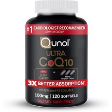 퀴놀 Qunol 울트라 코큐텐 CoQ10 100mg 3x 120정, 1개