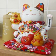 일식 식당카운터 대형 일본 고양이 전통인형 개업선물 마네키네코인형 장식소품