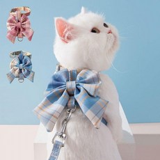 DOMPET 고양이 하네스 산책 목줄 리드줄 고양이옷 몸줄 출, 1개, 04하네스-핑크M