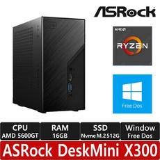 ASRock DeskMini X300 5600GT 120W M.2 대원씨티에스 (16GB/ M.2 512GB)/R/USB 확장케이블 장착/베사마운트/미니PC/베어본/미니피씨, 16GB - 5600gt