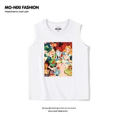 플레이윙 민소매나시티셔츠 ULZZANG 런닝 여름 돌돌이 드랜드 힙합 BF 무드 슬리브리스톱