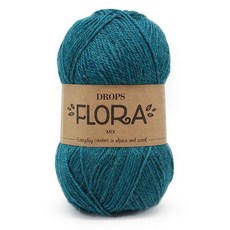 뜨개질패키지 ()DROPS Flora양모 알파카 굵은뜨개바늘 수공예로짠 니트, T11-아쿠아그린