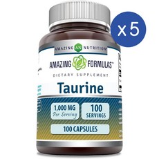 어메이징 뉴트리션 타우린 1000mg 캡슐 Amazing Nutrition Taurine, 100정, 5개