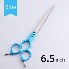 강아지미용가위 FIRELION Professional 440C 6.0/6.5 인치 다채로운 개 손질 절단 애완 동물 곡선 얼굴 숱가위 귀털제거, [27] 6.5 Blue Cutter, 1개