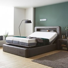 파로마 브릭스 LED 모션베드 침대 + 200T 매트리스, 펄크림화이트