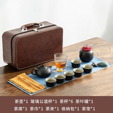 여행용 휴대용 간편 차 세트 차트레이 포함 다도 패키지 세트 가정용 일본식 주전자 찻잔 다도 야외용 캠핑 다도세트, 다도 패키지 세트 K (이미지대로 배송되어요.)