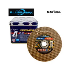 BLUESHARK 블루샤크 절단석 4인치 5인치 1묶음(10개입) 1통(40개입) 철재 스테인리스 컷팅 그라인더날, 5인치 1통(40개입), 1개