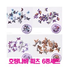 네일아트 나비글리터6종세트 나비글리터, 1set, 호랑나비6종세트