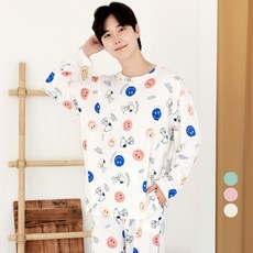 투와이 스누피 남녀공용 피치 긴팔 파자마 상하세트 PG302