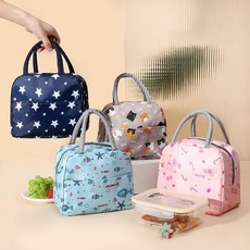 여성용 도시락보냉백 방수 재사용 가능 도시락 단열 용기 휴대용, 1개, Navy Blue