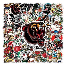 네디아 DIY 스트릿 스티커 아이패드 노트북 캐리어 Z플립 꾸미기 50pc 올드스쿨