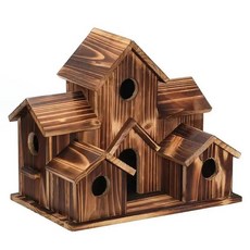 버드하우스 정원 장식 블루 버드 핀치 카디널 천연 나무 행잉 하우스 야외, 1개, 1. Wooden
