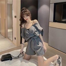 데님반바지점프수트