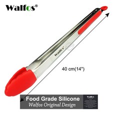 사이즈 S/L 스테인레스 스틸 및 실리콘 음식 집게 요리 주방 도구 바베큐 클립 샐러드, 10 red 40 cm 14 inch, 1개