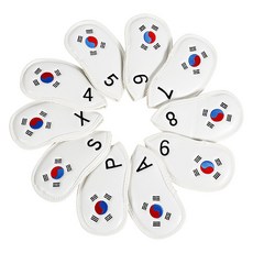골프채 아이언 커버 10개 세트 클럽 헤드 보호 커버, CIC10_태극 아이언커버, 1개