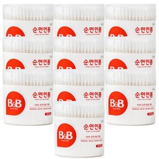 비앤비 원형 면봉 200P X10개, 10개, 200개입