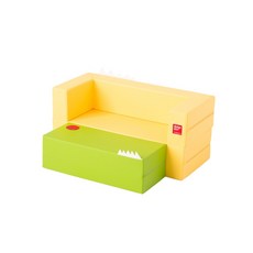 디자인스킨 롱 케이크 소파 80 x 35 x36cm 옐로우그린