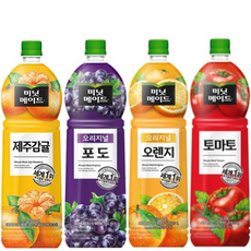미닛메이드 오렌지100+포도100+제주감귤+토마토 각1개씩 총4개, 4개, 1.5L