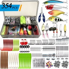 루어낚시미끼세트 소프트베이트 하드베이트 미노우 웜 플라이어 태클박스 354종, 1개, 630g, 혼합색상 1개, 630g, 혼합색상