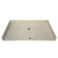 Tile Redi B4248C-BFRDPVZ (Polished Chrome 48" W x 42" D Round Drain Plate and Flashing Included), 본상품, 본상품