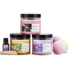 여성용 스파 목욕솔트 럭셔리 엡솜 솔트 선물세트 3.17lbs, 8PCS Himalayan Salts, 1개, 454g
