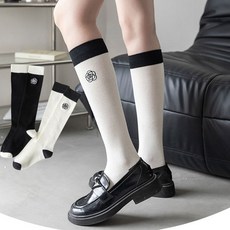 여성 예쁜양말 명품 골프양말 까멜리아 니삭스 양말 2켤레세트
