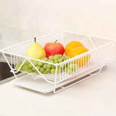 호환 가정용 식기 건조대 배수관 주방 라이트 조리대 정리대 블랙 화이트 1 단 보관, [01] WHITE