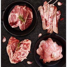 [이베 by 고기아찌]이베리코 4종세트(800g) 갈비살+플루마+항정살+목살, 1세트(4팩)