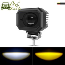 화물차작업등 써치라이트 6D 렌즈 4 인치 Led 작업 조명 바이크 오토바이 트럭 자동차 ATV 보조 운전 램프 12V 24V 노란색 흰색 이중 색상 안개등, [01] 4 inch x1, 1개
