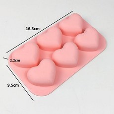 6 구멍 꽃 실리콘 비누 금형 DIY 튤립 식물 양초 수지 석고 금형 만들기 스 큐브 초콜릿 킹 도구 홈 장식 선물, 마음, 하나, 1개