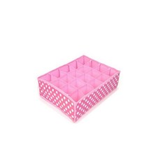 [천삼백케이] [룸바이디자인] 키친아트 속옷정리함 땡땡이 핑크(20칸), 단품