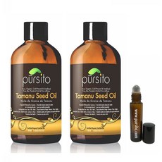 Pursito 퍼시토 타마누 씨드 오일 + 휴대용 롤러 Organic Tamanu Seed Oil & Roller 세포 재생 30ml 2팩