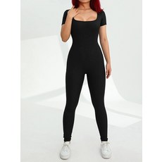 점프수트 요가복 필라테스복 올인원레깅스 바디콘 골지 반팔 롬퍼 긴 운동