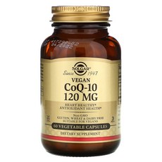 Solgar Vegetarian CoQ-10 솔가 베지테리언 코큐텐 120mg 60비건캡슐, 1개, 60정
