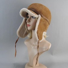 방한 모자 양털 가죽 따뜻한 두꺼운 귀 플랩 하이 퀄리티 겨울, 59cm, beige yellow