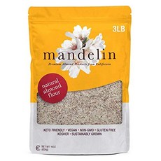 Mandelin Grower Direct Natural Unblanched Almond F Mandelin Grower 직접 천연 데치지 않은 아몬드 가루 케토 - 초미세 100%, 1.36kg, 1개