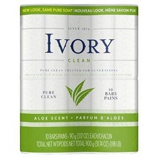 Ivory 비누 바 알로에 배쓰 사이즈 317oz 10개입, Aloe Vera, 4 Ounce (Pack of 10), 10개